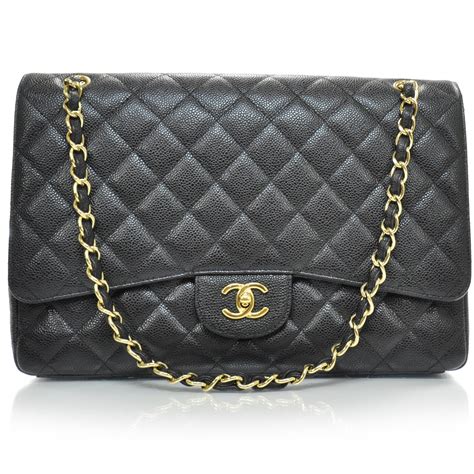 chanel maxi single flap caviar